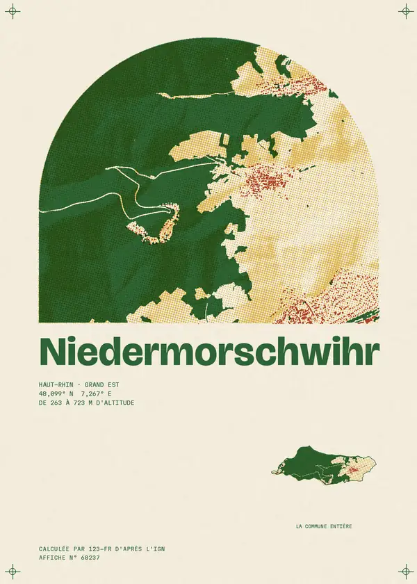 Affiche de Niedermorschwihr, calculée par 123-fr d'après l'IGN