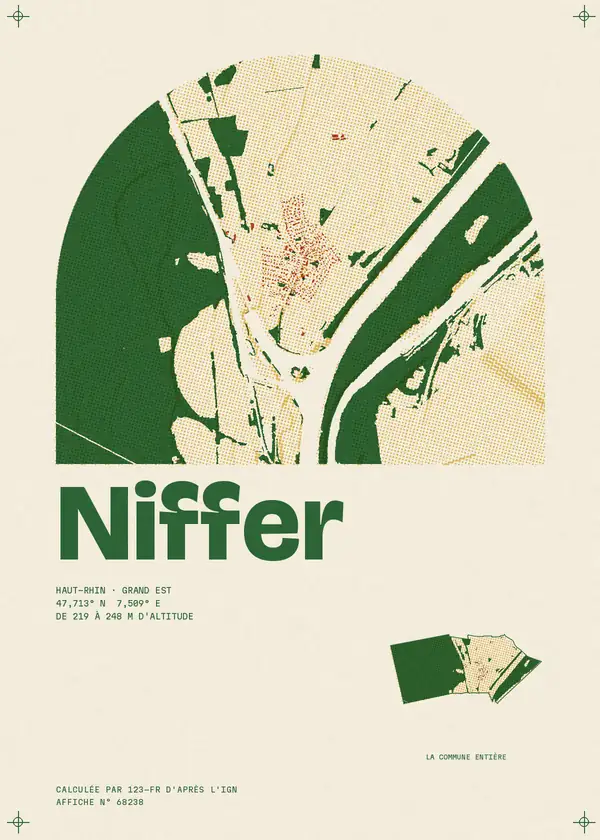 Affiche de Niffer, calculée par 123-fr d'après l'IGN