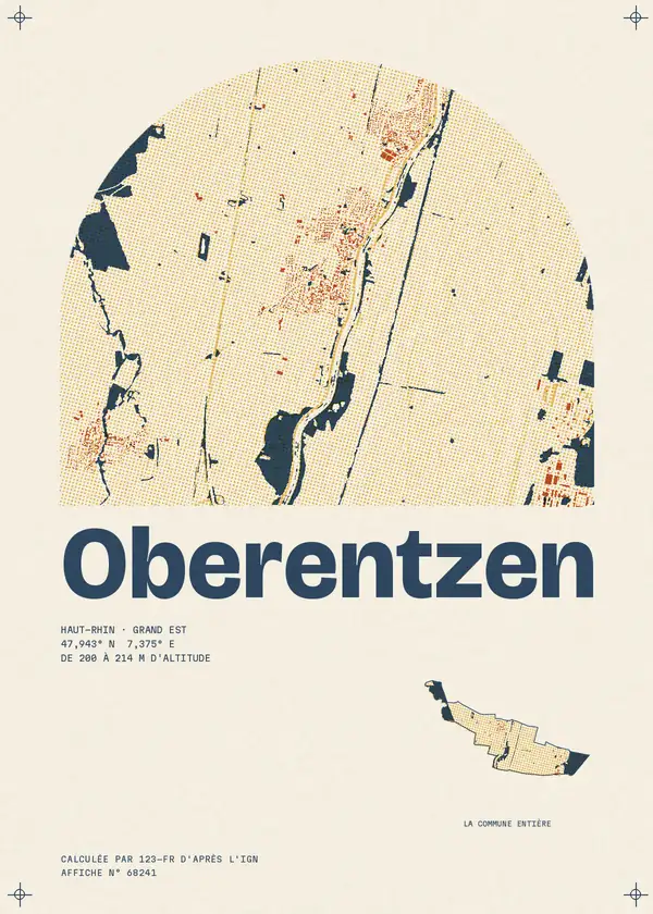 Affiche de Oberentzen, calculée par 123-fr d'après l'IGN