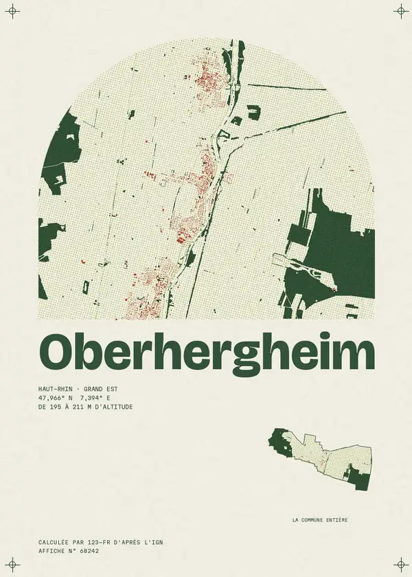 Affiche de Oberhergheim, calculée par 123-fr d'après l'IGN