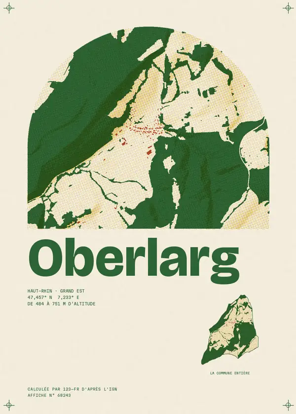 Affiche de Oberlarg, calculée par 123-fr d'après l'IGN