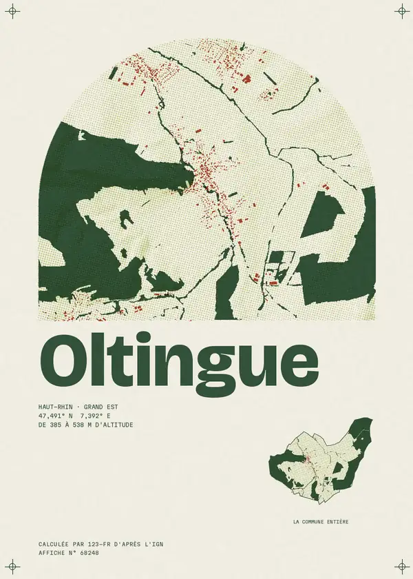 Affiche de Oltingue, calculée par 123-fr d'après l'IGN