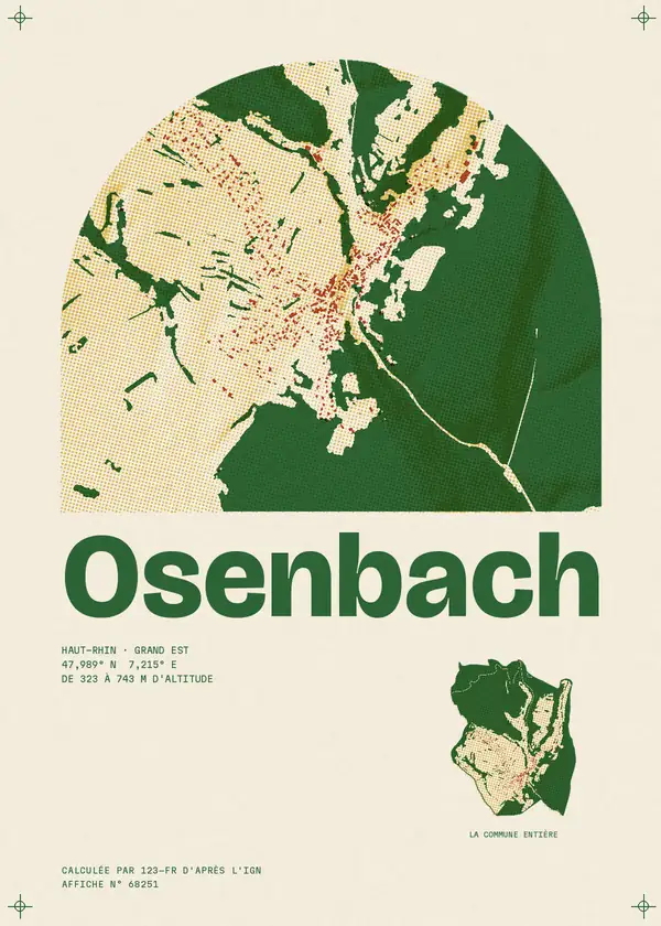 Affiche de Osenbach, calculée par 123-fr d'après l'IGN