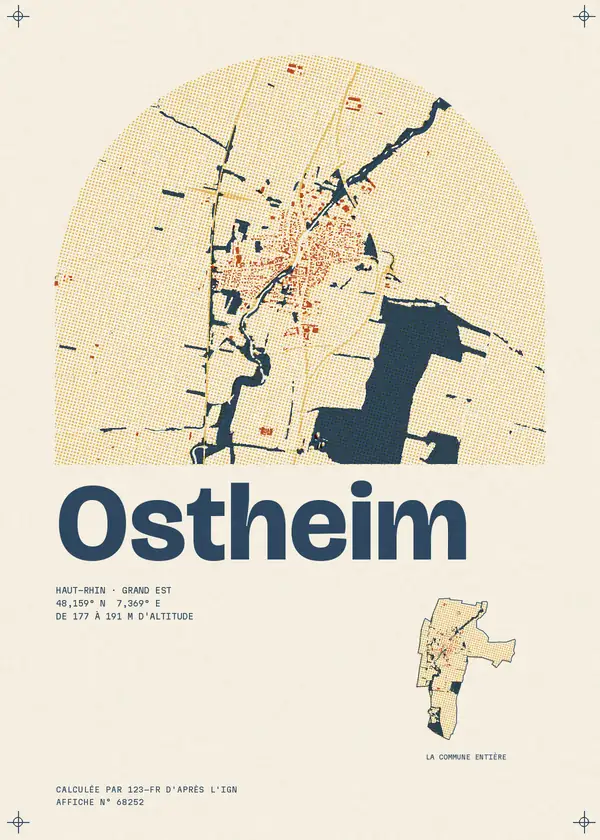 Affiche de Ostheim, calculée par 123-fr d'après l'IGN