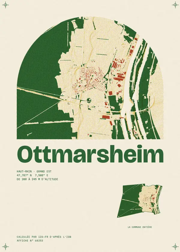 Affiche de Ottmarsheim, calculée par 123-fr d'après l'IGN