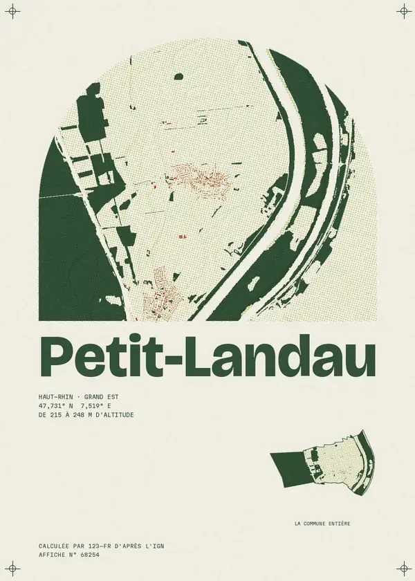 Affiche de Petit-Landau, calculée par 123-fr d'après l'IGN