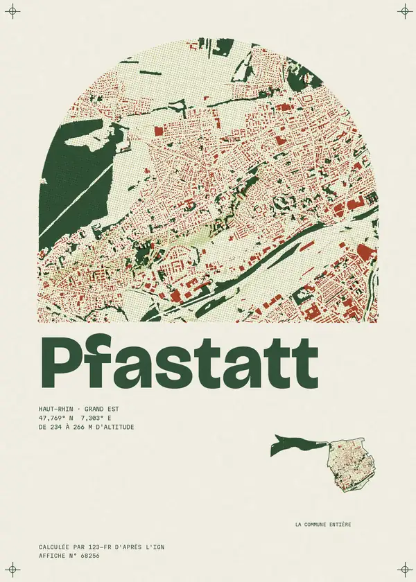 Affiche de Pfastatt, calculée par 123-fr d'après l'IGN