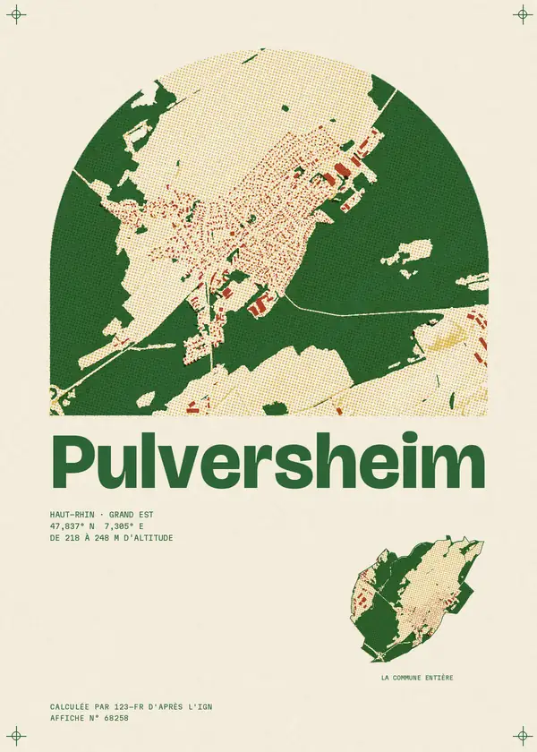 Affiche de Pulversheim, calculée par 123-fr d'après l'IGN