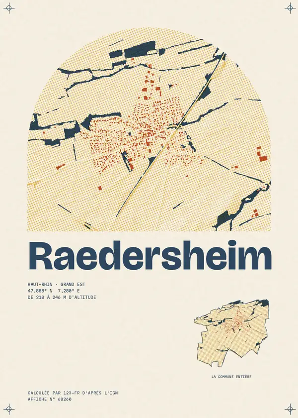 Affiche de Raedersheim, calculée par 123-fr d'après l'IGN