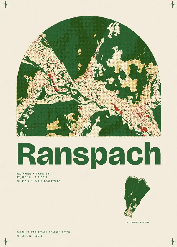Affiche de Ranspach, calculée par 123-fr d'après l'IGN