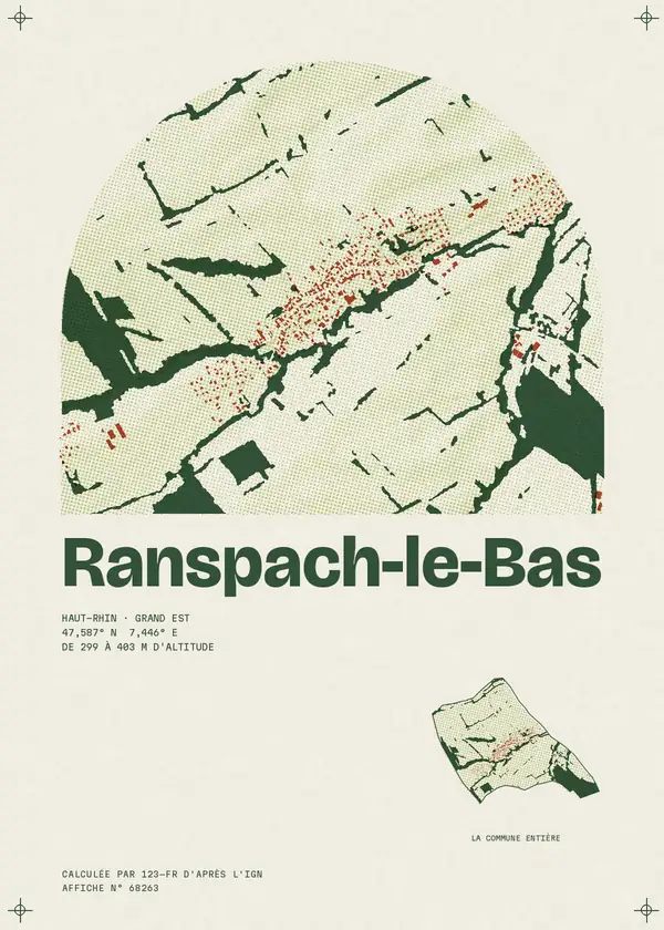 Affiche de Ranspach-le-Bas, calculée par 123-fr d'après l'IGN