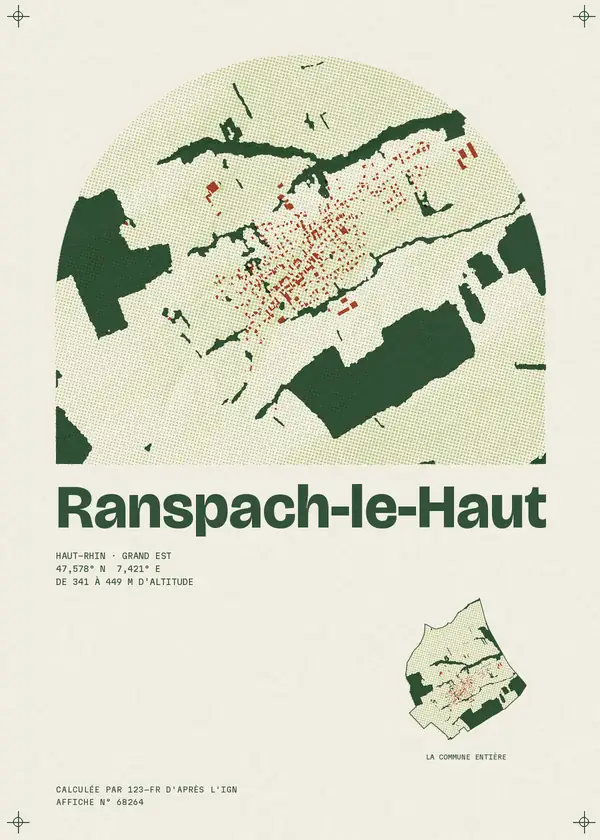 Affiche de Ranspach-le-Haut, calculée par 123-fr d'après l'IGN
