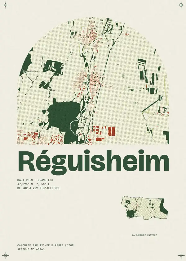 Affiche de Réguisheim, calculée par 123-fr d'après l'IGN