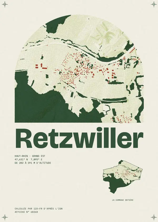 Affiche de Retzwiller, calculée par 123-fr d'après l'IGN