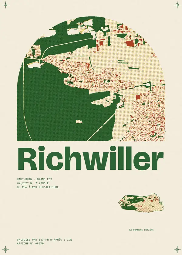 Affiche de Richwiller, calculée par 123-fr d'après l'IGN