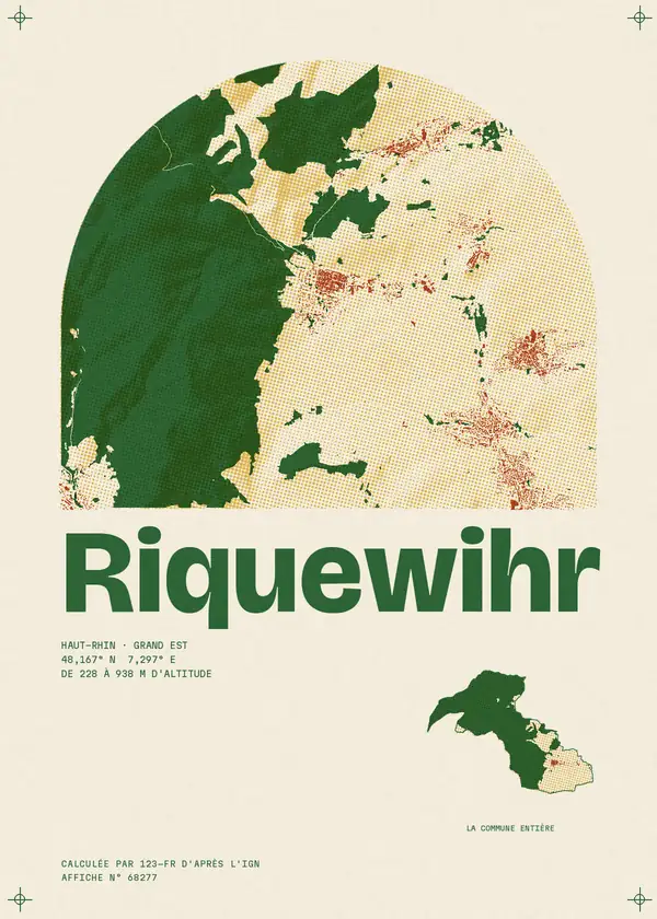 Affiche de Riquewihr, calculée par 123-fr d'après l'IGN