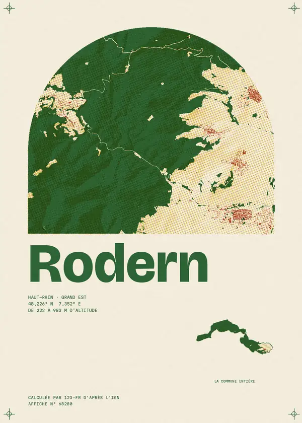 Affiche de Rodern, calculée par 123-fr d'après l'IGN