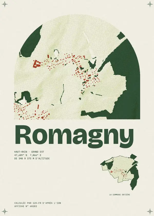 Affiche de Romagny, calculée par 123-fr d'après l'IGN