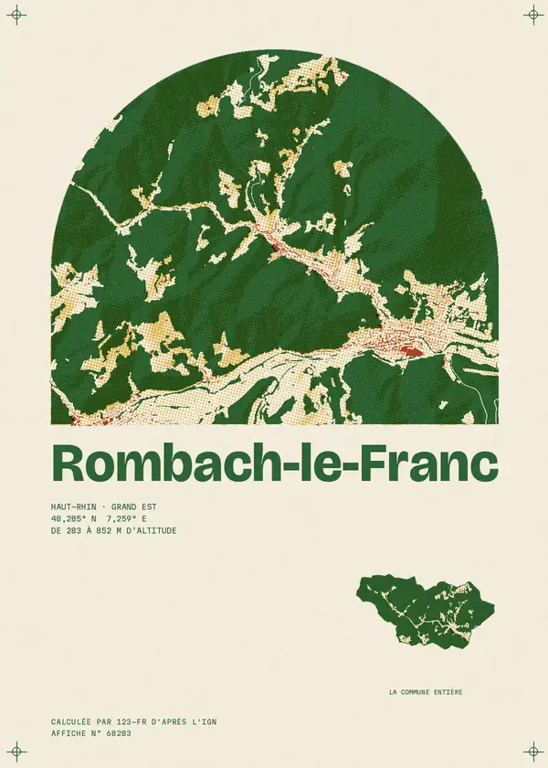 Affiche de Rombach-le-Franc, calculée par 123-fr d'après l'IGN
