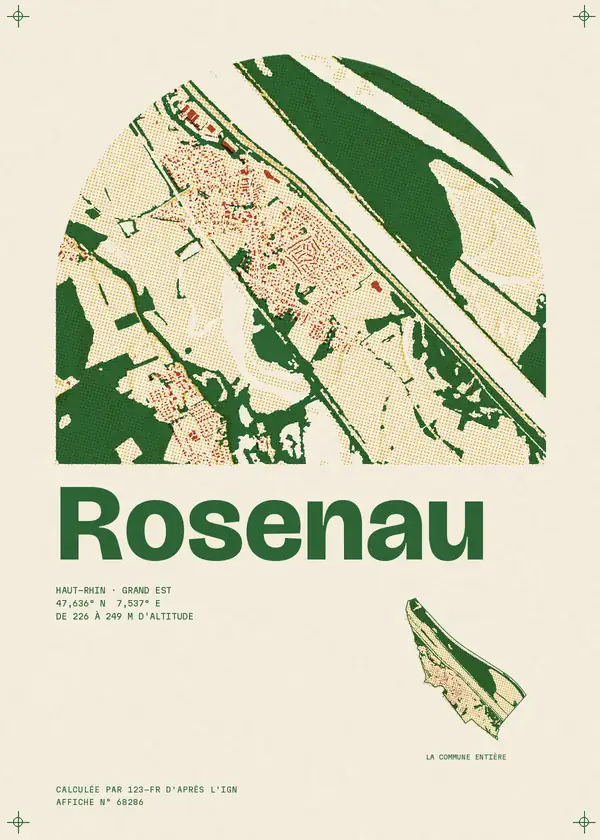 Affiche de Rosenau, calculée par 123-fr d'après l'IGN