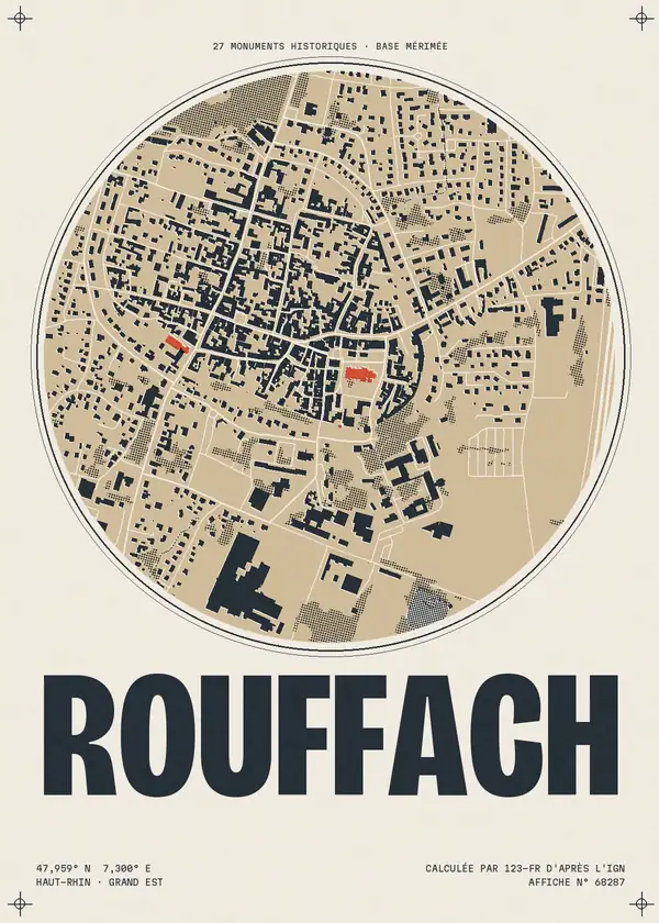 Affiche de Rouffach, calculée par 123-fr d'après l'IGN