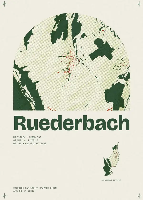 Affiche de Ruederbach, calculée par 123-fr d'après l'IGN