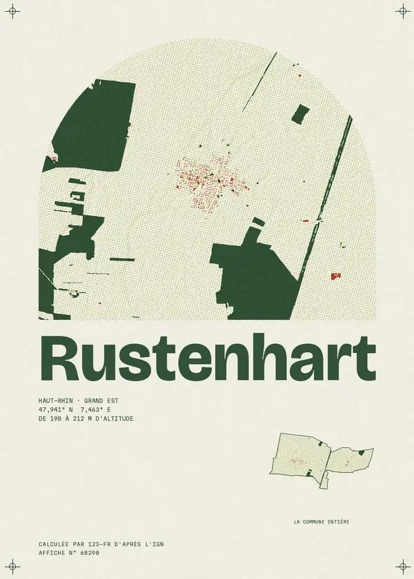 Affiche de Rustenhart, calculée par 123-fr d'après l'IGN