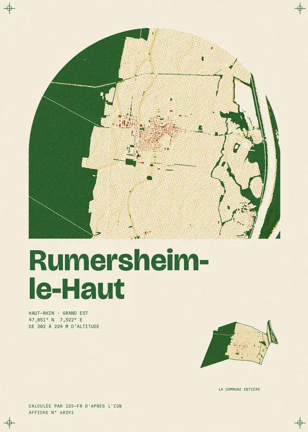 Affiche de Rumersheim-le-Haut, calculée par 123-fr d'après l'IGN