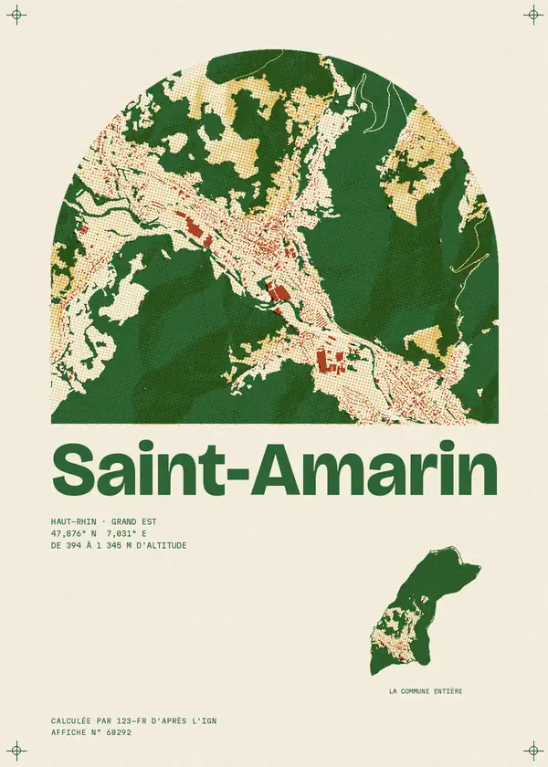 Affiche de Saint-Amarin, calculée par 123-fr d'après l'IGN