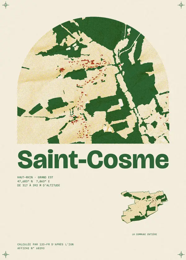 Affiche de Saint-Cosme, calculée par 123-fr d'après l'IGN