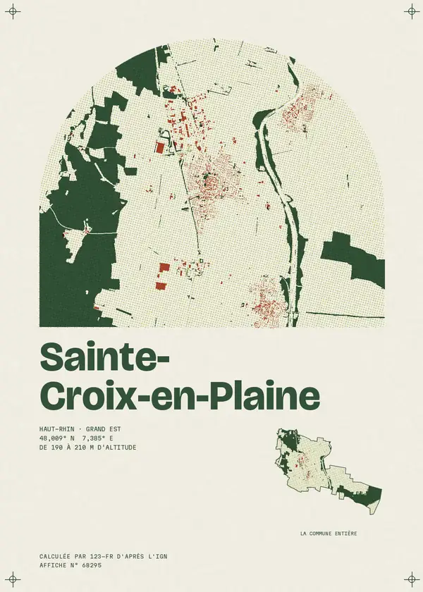 Affiche de Sainte-Croix-en-Plaine, calculée par 123-fr d'après l'IGN