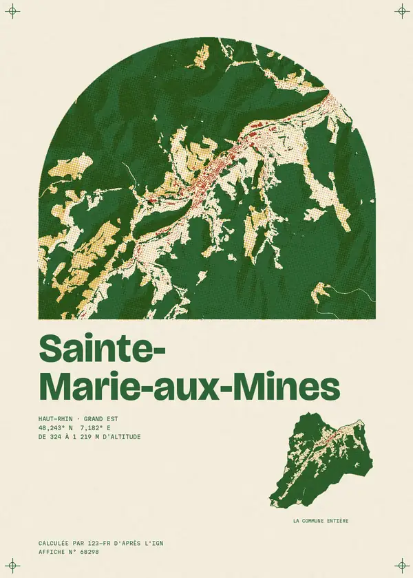 Affiche de Sainte-Marie-aux-Mines, calculée par 123-fr d'après l'IGN