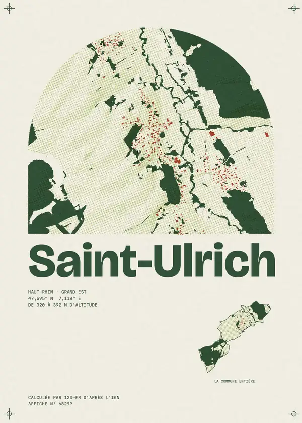 Affiche de Saint-Ulrich, calculée par 123-fr d'après l'IGN