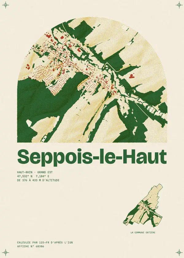 Affiche de Seppois-le-Haut, calculée par 123-fr d'après l'IGN