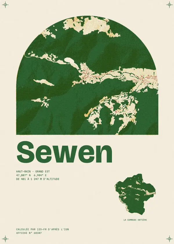 Affiche de Sewen, calculée par 123-fr d'après l'IGN