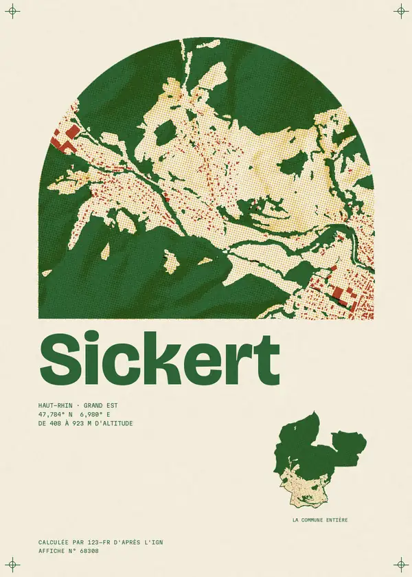 Affiche de Sickert, calculée par 123-fr d'après l'IGN