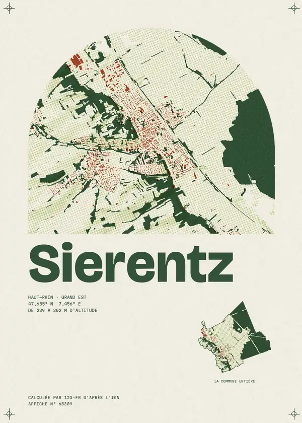 Affiche de Sierentz, calculée par 123-fr d'après l'IGN