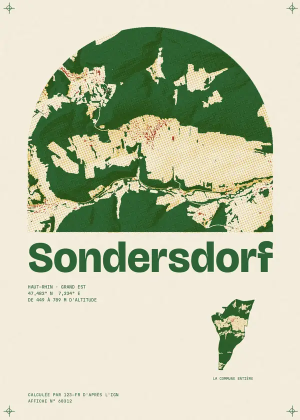 Affiche de Sondersdorf, calculée par 123-fr d'après l'IGN