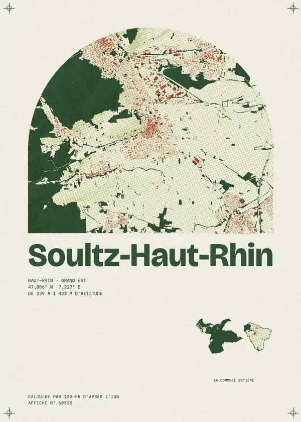 Affiche de Soultz-Haut-Rhin, calculée par 123-fr d'après l'IGN