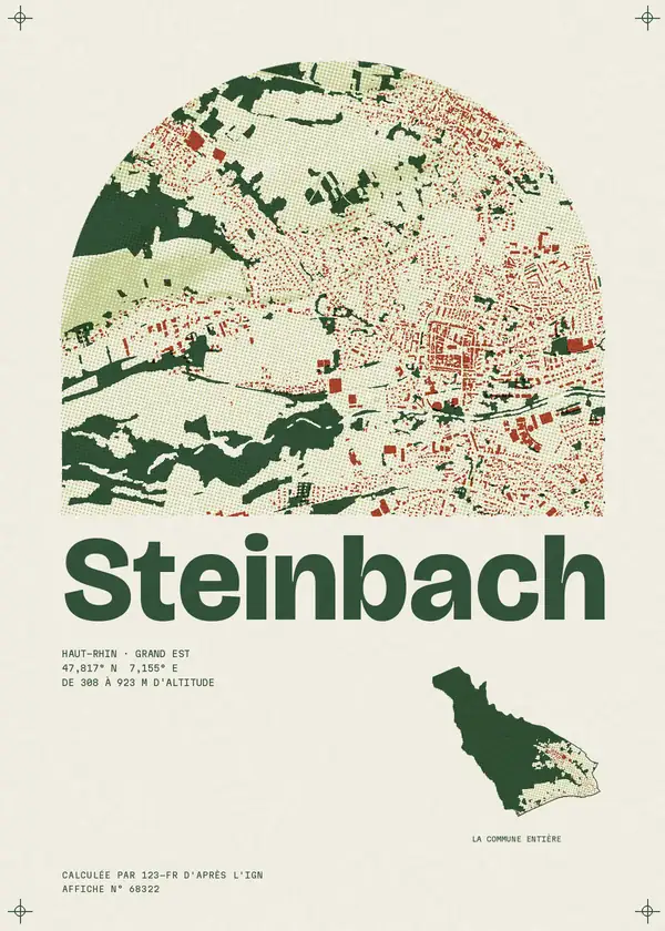 Affiche de Steinbach, calculée par 123-fr d'après l'IGN