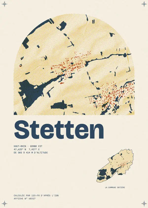 Affiche de Stetten, calculée par 123-fr d'après l'IGN