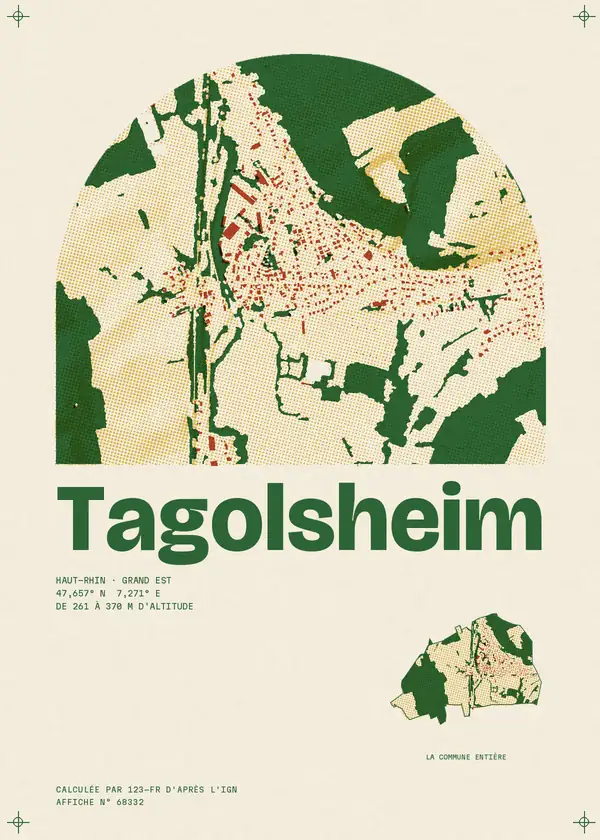 Affiche de Tagolsheim, calculée par 123-fr d'après l'IGN