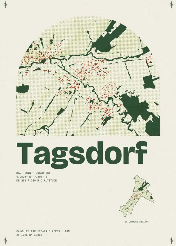 Affiche de Tagsdorf, calculée par 123-fr d'après l'IGN