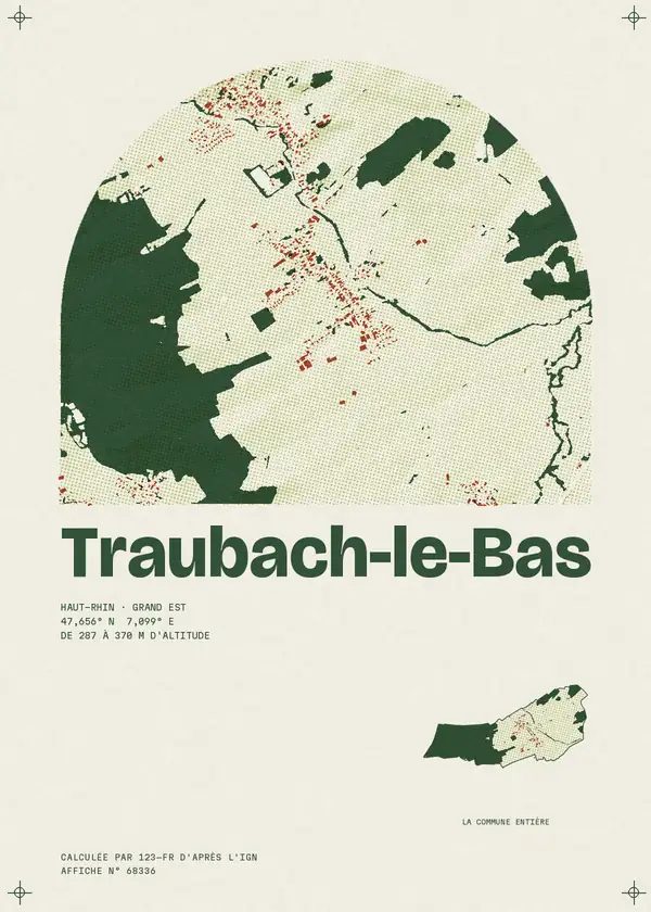 Affiche de Traubach-le-Bas, calculée par 123-fr d'après l'IGN