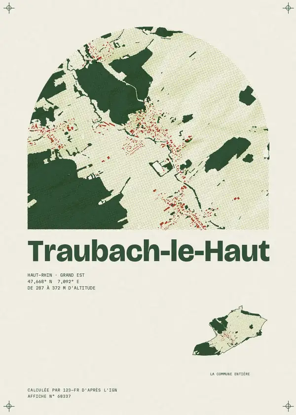 Affiche de Traubach-le-Haut, calculée par 123-fr d'après l'IGN