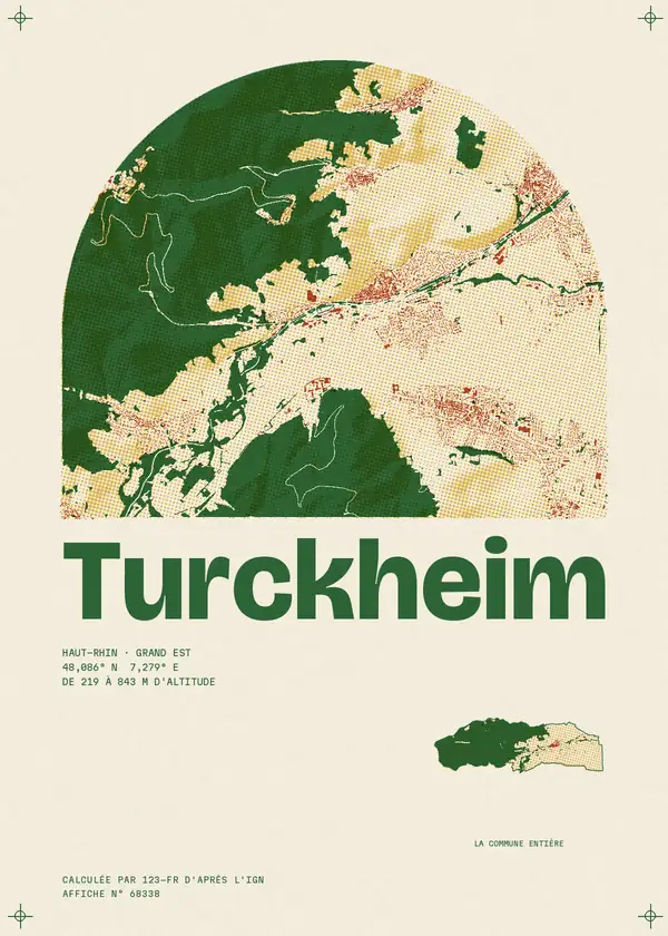 Affiche de Turckheim, calculée par 123-fr d'après l'IGN