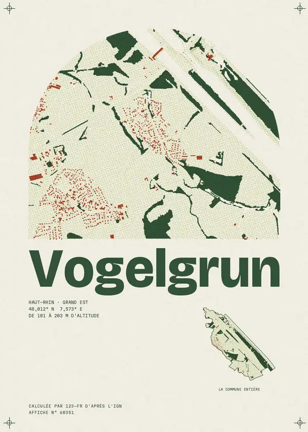 Affiche de Vogelgrun, calculée par 123-fr d'après l'IGN