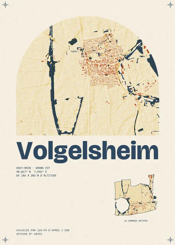 Affiche de Volgelsheim, calculée par 123-fr d'après l'IGN