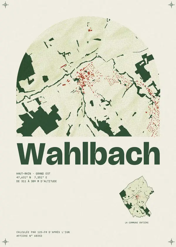 Affiche de Wahlbach, calculée par 123-fr d'après l'IGN