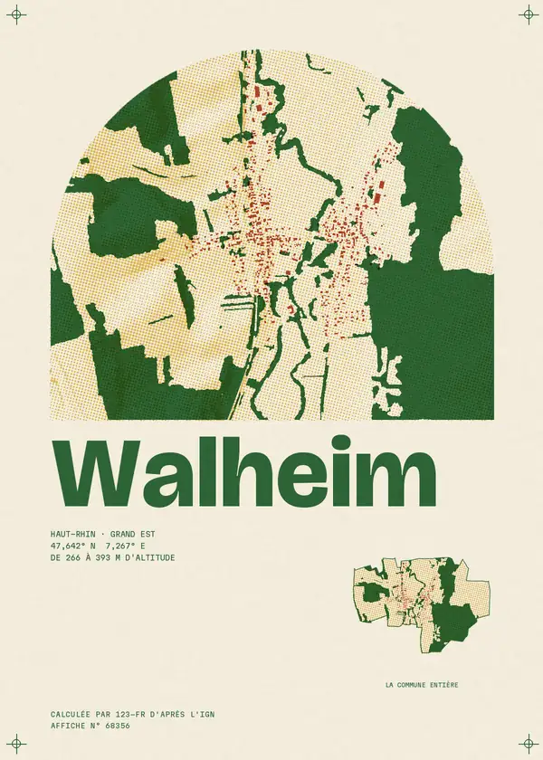 Affiche de Walheim, calculée par 123-fr d'après l'IGN